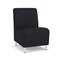 Lesro Siena Lounge Reception Armless Guest Chair, Brushed Steel, MD Black Upholstery SN1102 - alternate 1